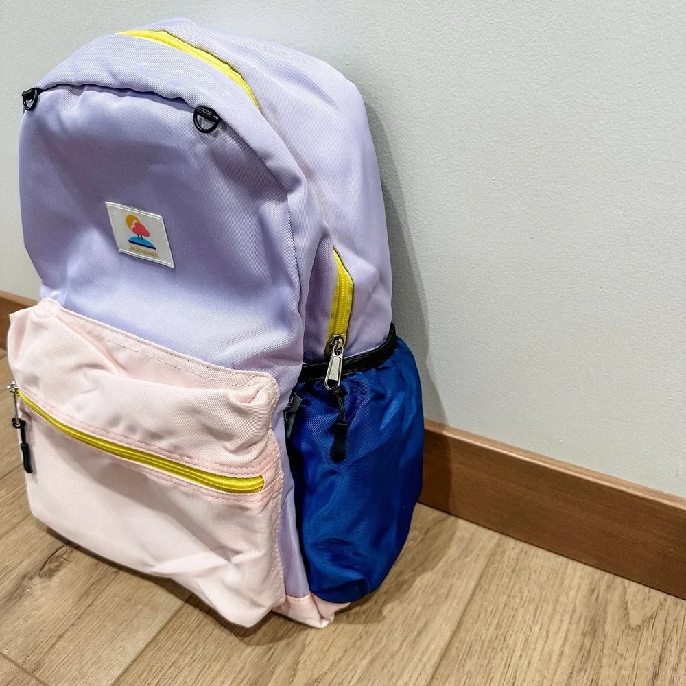mibasies Kids Backpack Girls‎ lavender light pink navy blue and yellow